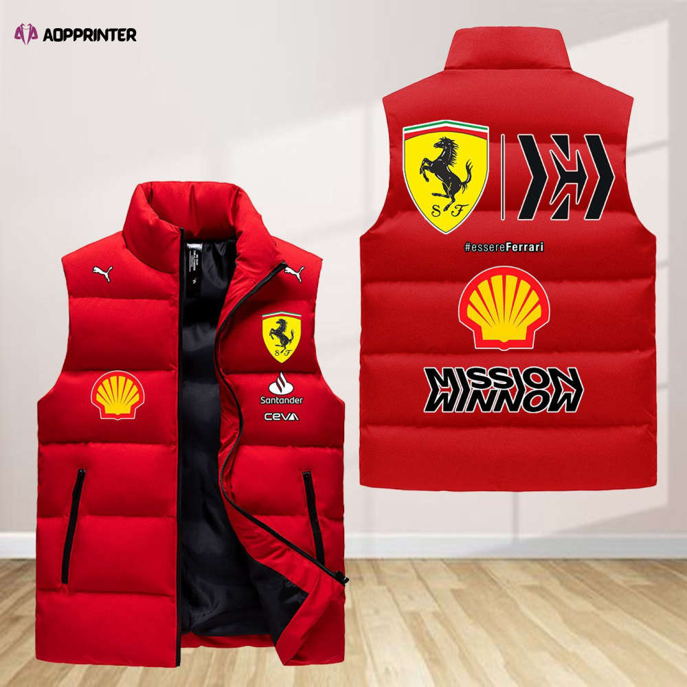 Scuderia Ferrari Sleeveless Puffer Jacket Custom For Fans Gifts