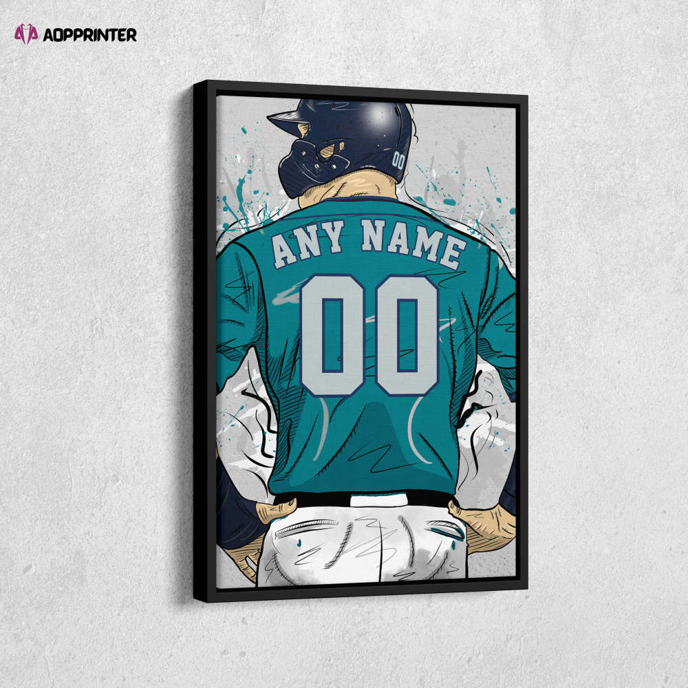 Seattle Kraken Jersey NHL Personalized Jersey Custom Name and Number Canvas Wall Art Home Decor