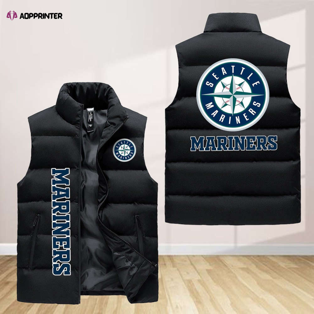 Seattle Mariners Sleeveless Puffer Jacket Custom For Fans Gifts