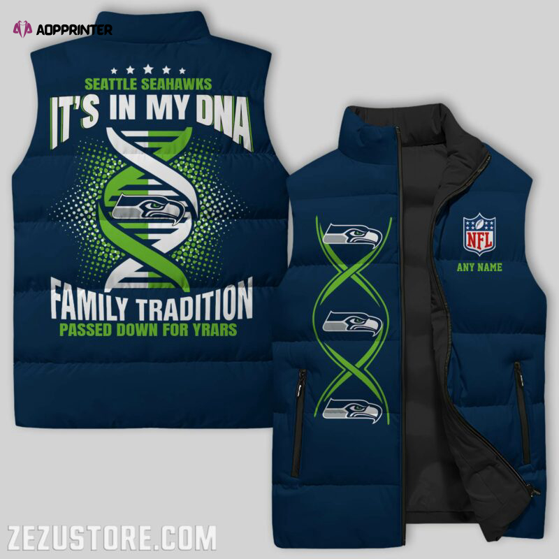 Seattle Seahawks NFL Sleeveless Puffer Jacket Custom For Fans Gifts