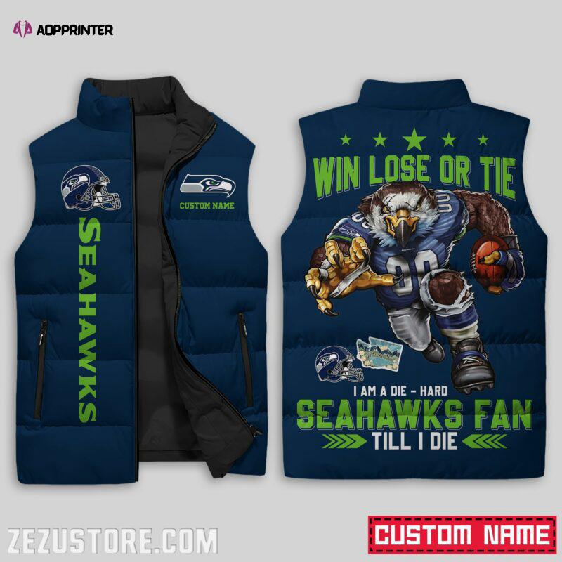 Seattle Seahawks NFL Sleeveless Puffer Jacket Custom For Fans Gifts