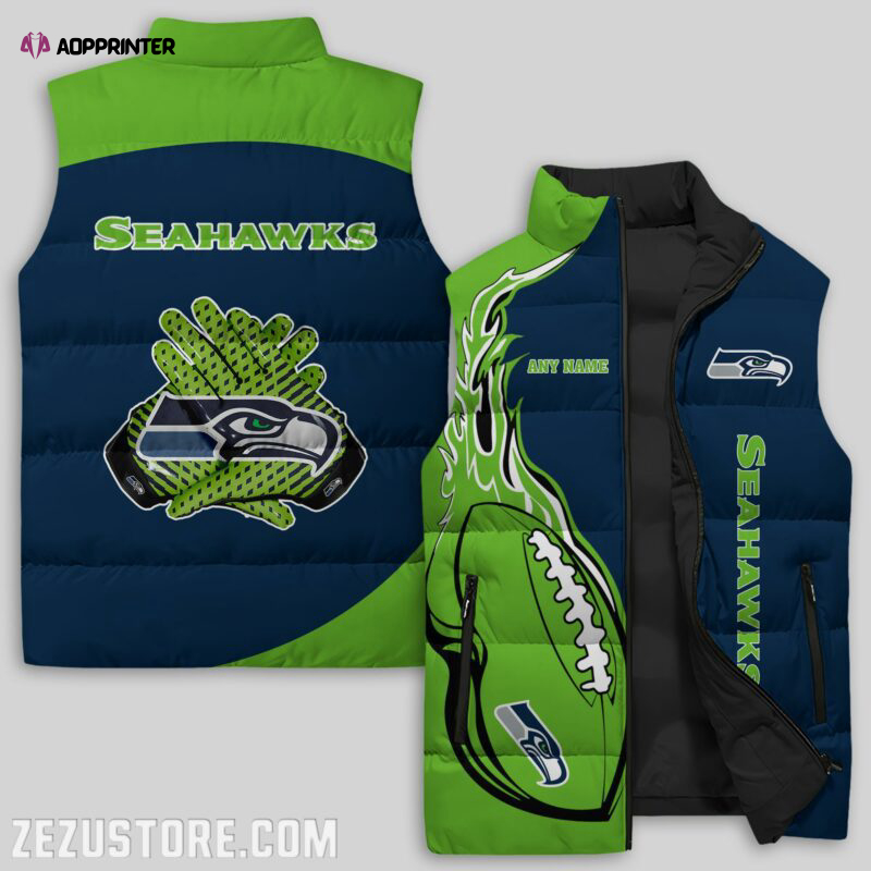 Seattle Seahawks NFL Sleeveless Puffer Jacket Custom For Fans Gifts