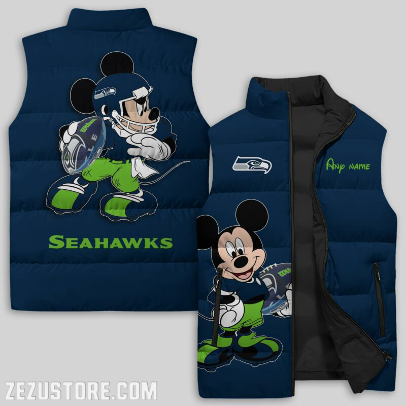 Seattle Seahawks NFL Sleeveless Puffer Jacket Custom For Fans Gifts