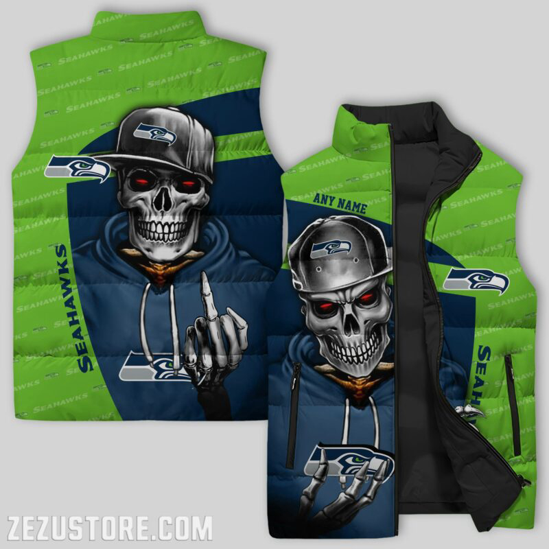 Seattle Seahawks Sleeveless Puffer Jacket Custom For Fans Gifts