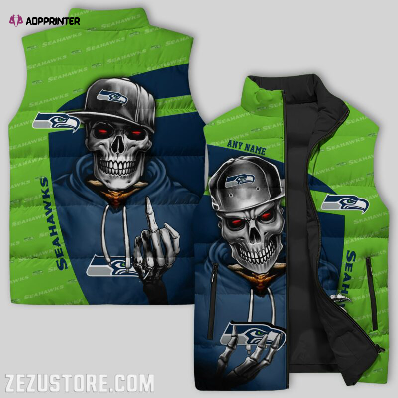 Seattle Seahawks Sleeveless Puffer Jacket Custom For Fans Gifts