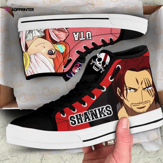 Shanks And Uta High Top Shoes Mix Manga For Fans One Piece Anime