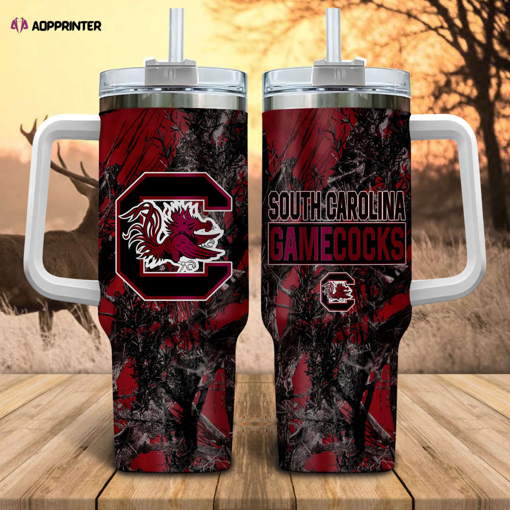 South Carolina Gamecocks NCAA Hunting Personalized Stanley Tumbler 40oz Gift for Fans