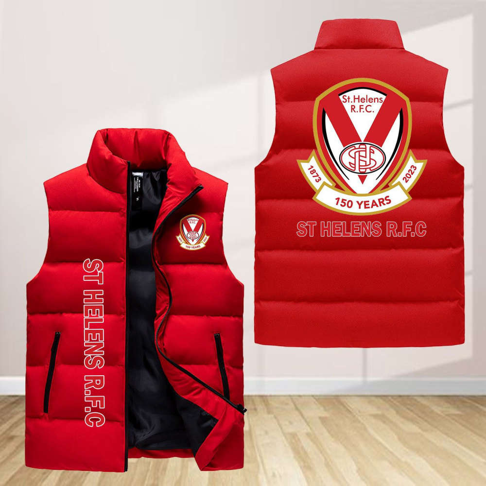 St Helens R.F.C Sleeveless Puffer Jacket Custom For Fans Gifts