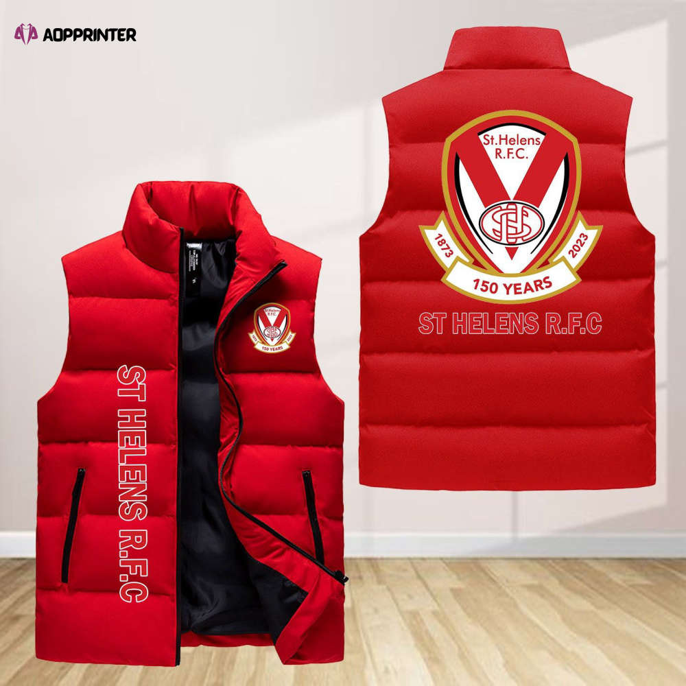 St Helens R.F.C Sleeveless Puffer Jacket Custom For Fans Gifts