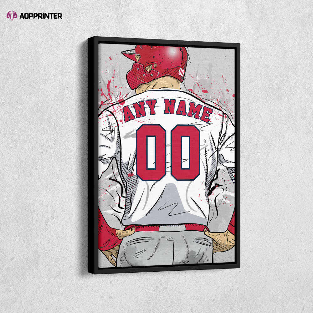 St. Louis Cardinals Jersey MLB Personalized Jersey Custom Name and Number Canvas Wall Art Home Decor Framed Poster Man Cave Gift