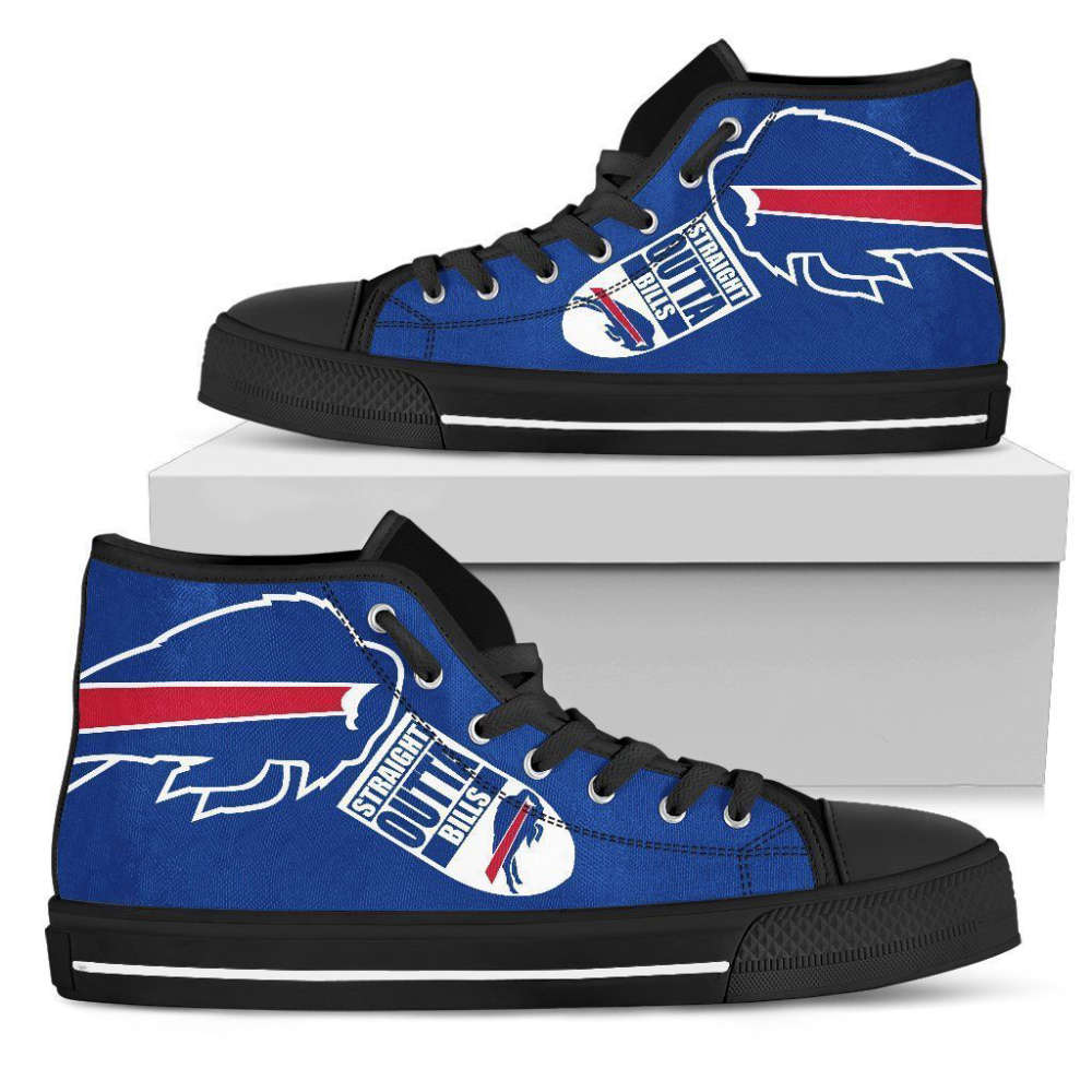 Straight Outta Buffalo Bills NFL Custom Canvas High Top Shoes