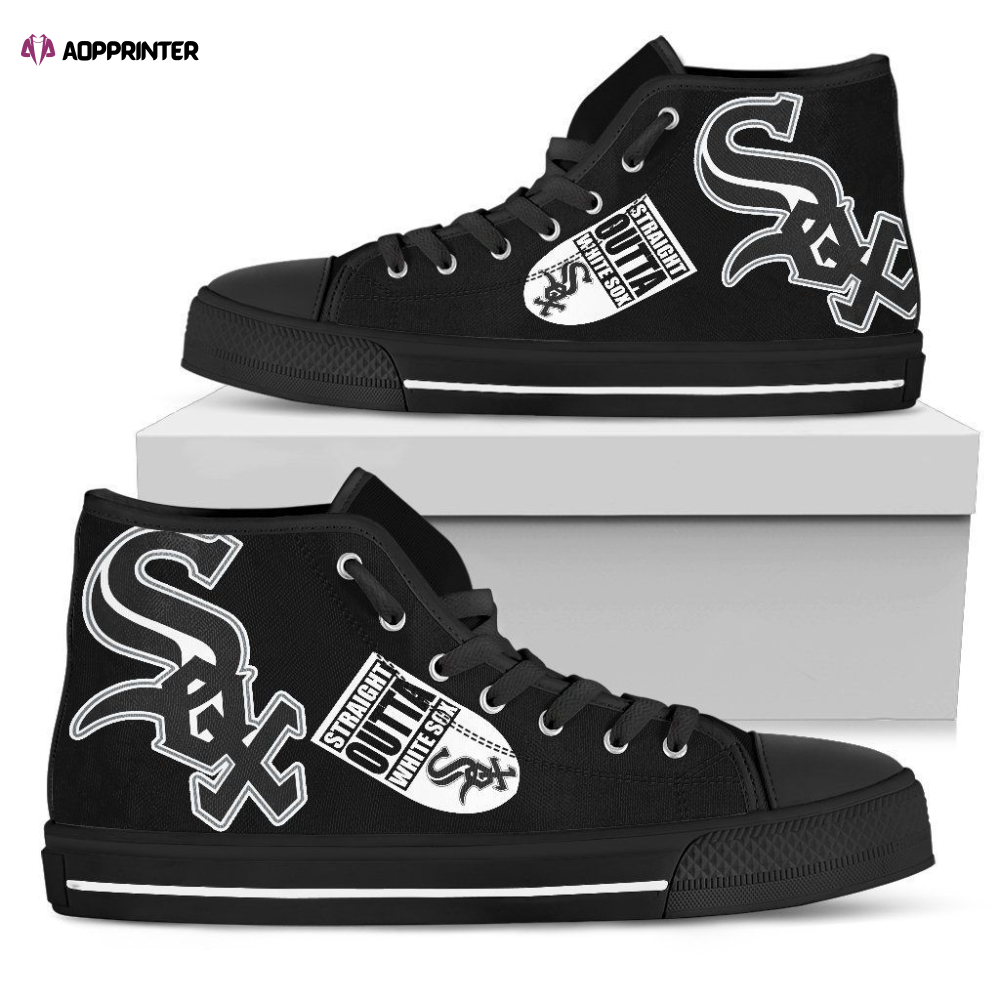 Straight Outta Chicago White Sox MLB Custom Canvas High Top Shoes