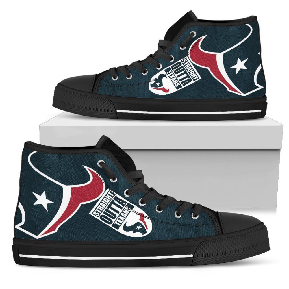 Straight Outta Houston Texans NFL Custom Canvas High Top Shoes