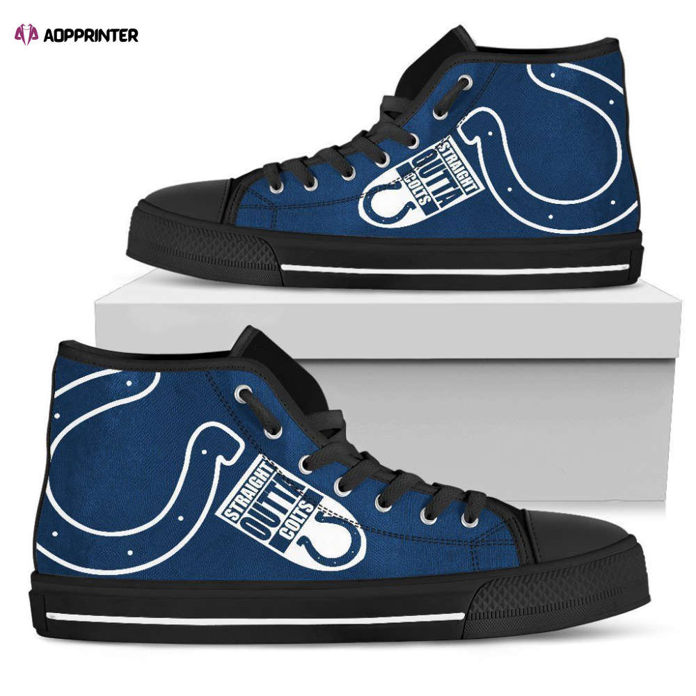 Straight Outta Indianapolis Colts NFL Custom Canvas High Top Shoes