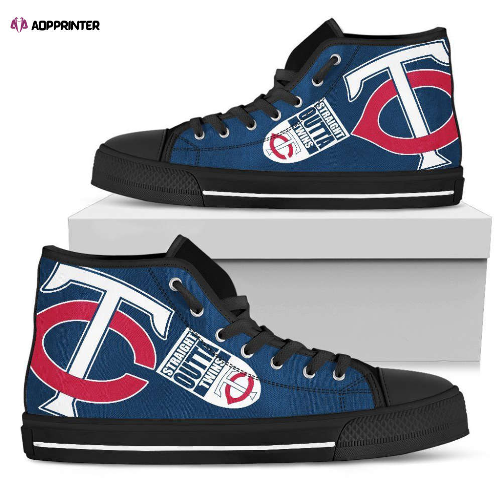 Straight Outta Minnesota Twins MLB Custom Canvas High Top Shoes