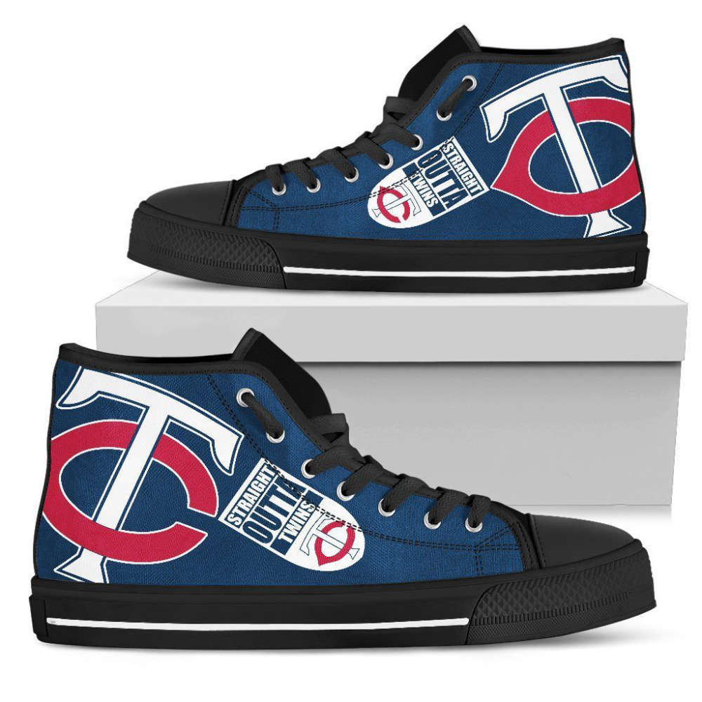 Straight Outta Minnesota Twins MLB Custom Canvas High Top Shoes