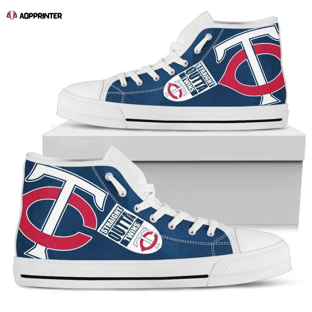 Straight Outta Minnesota Twins MLB Custom Canvas High Top Shoes