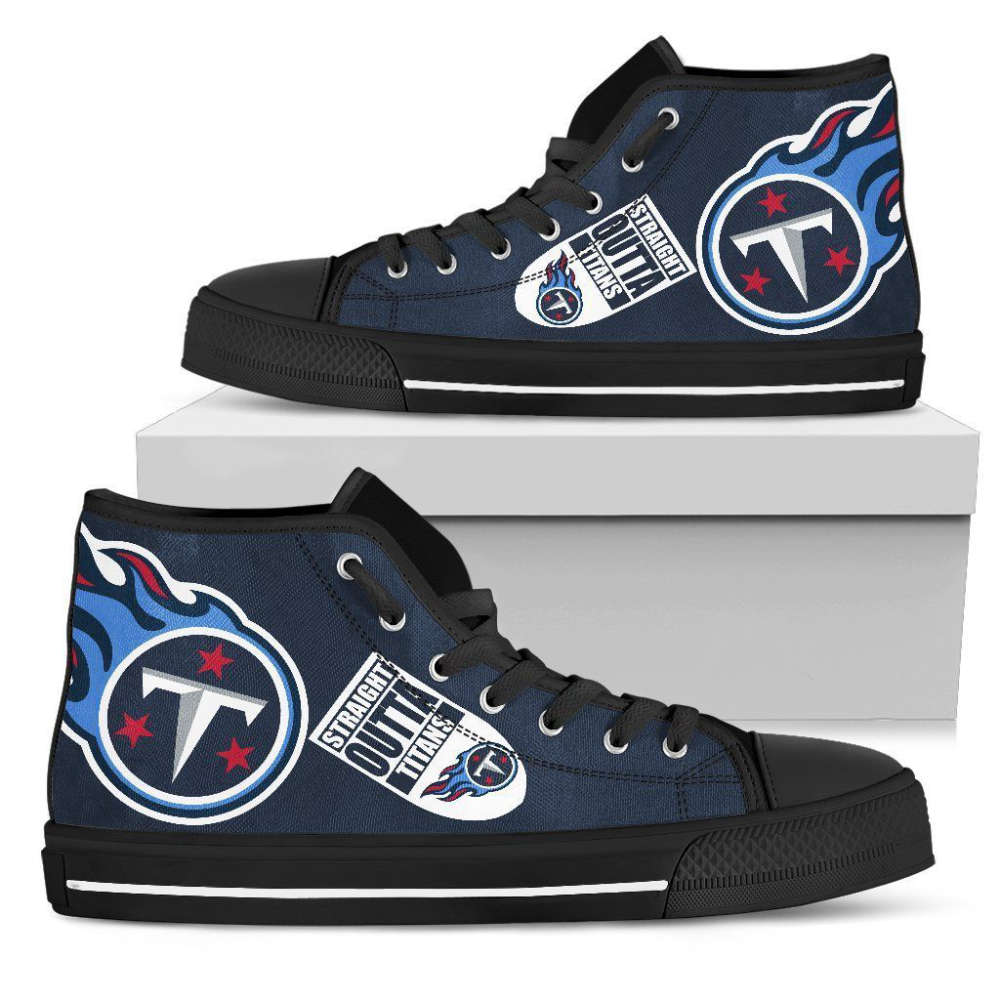 Straight Outta Tennessee Titans NFL Custom Canvas High Top Shoes