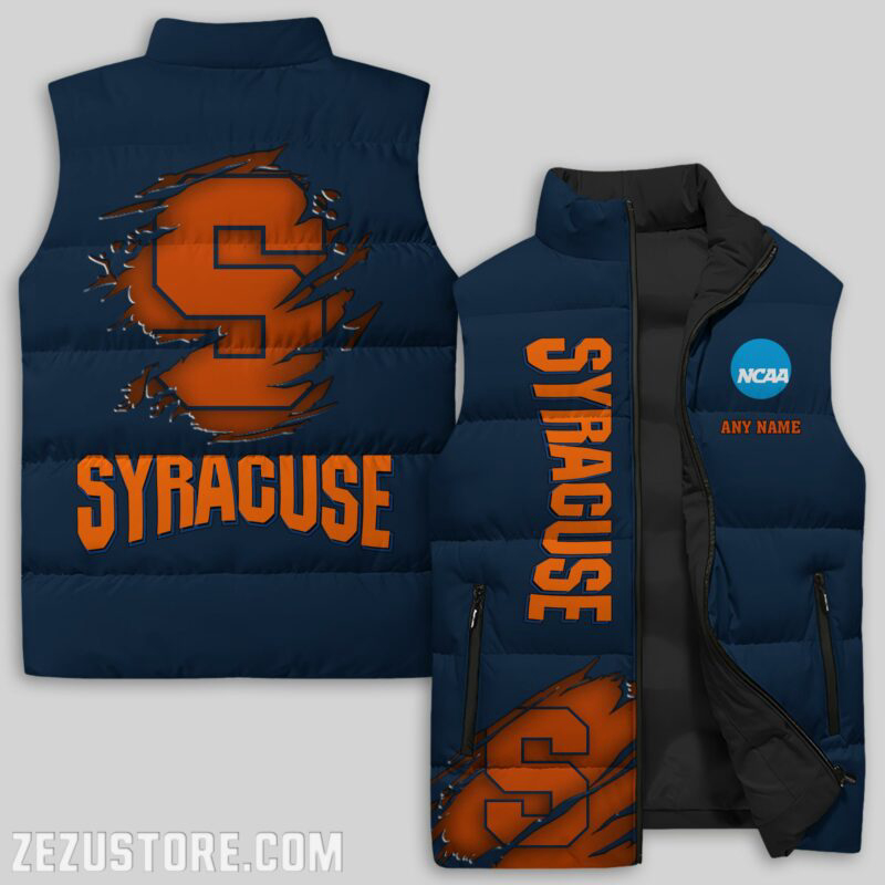 Syracuse Orange NCAA Sleeveless Puffer Jacket Custom For Fans Gifts