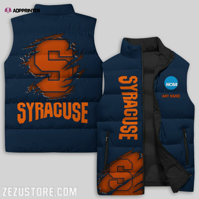 Syracuse Orange NCAA Sleeveless Puffer Jacket Custom For Fans Gifts