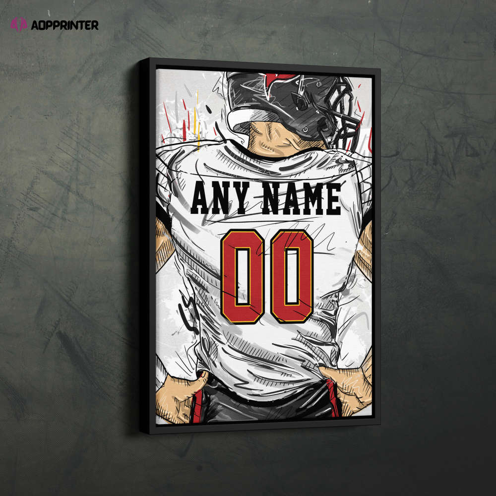 Tampa Bay Buccaneers Jersey Personalized Jersey NFL Custom Name and Number Canvas Wall Art Home Decor Framed Poster Man Cave Gift