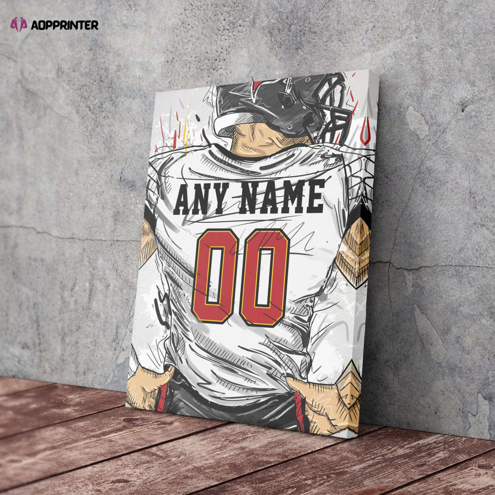 Tampa Bay Buccaneers Jersey Personalized Jersey NFL Custom Name and Number Canvas Wall Art Home Decor Man Cave Gift
