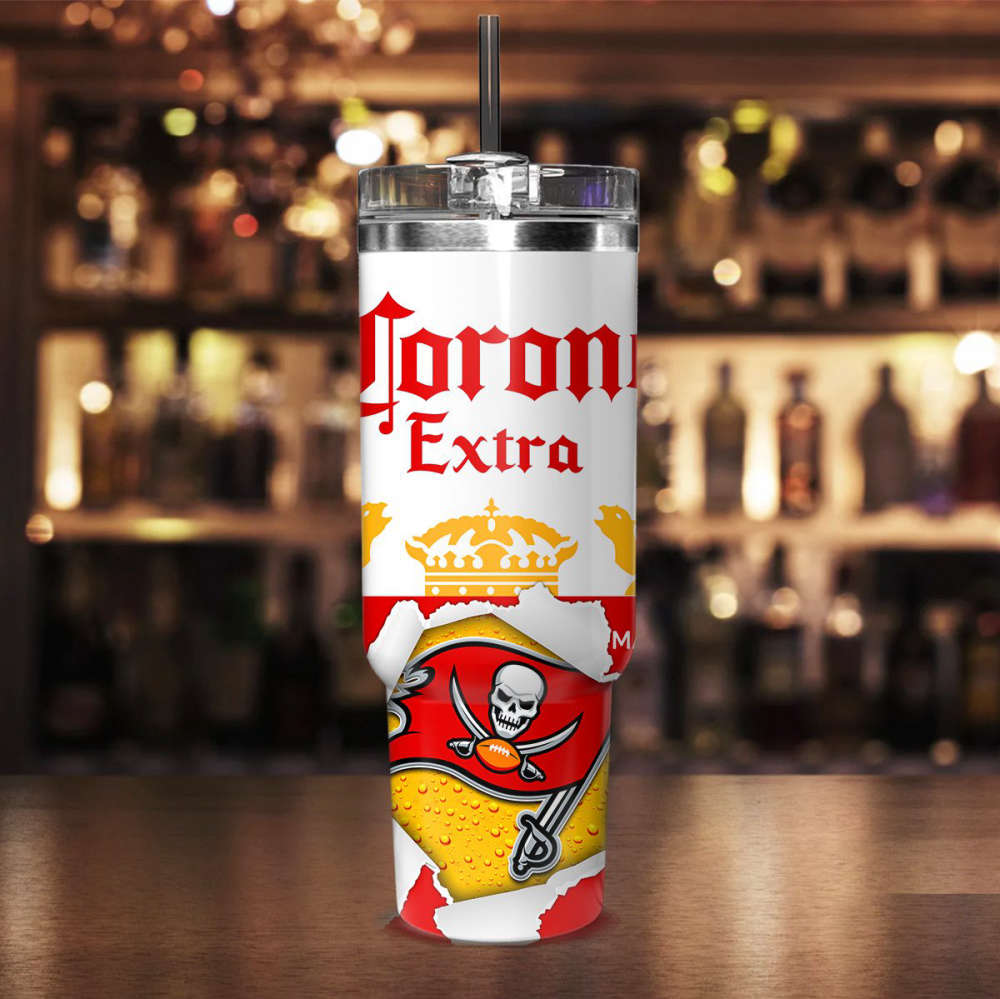 Tampa Bay Buccaneers NFL Corona Extra Personalized Stanley Tumbler 40Oz Gift for Fans