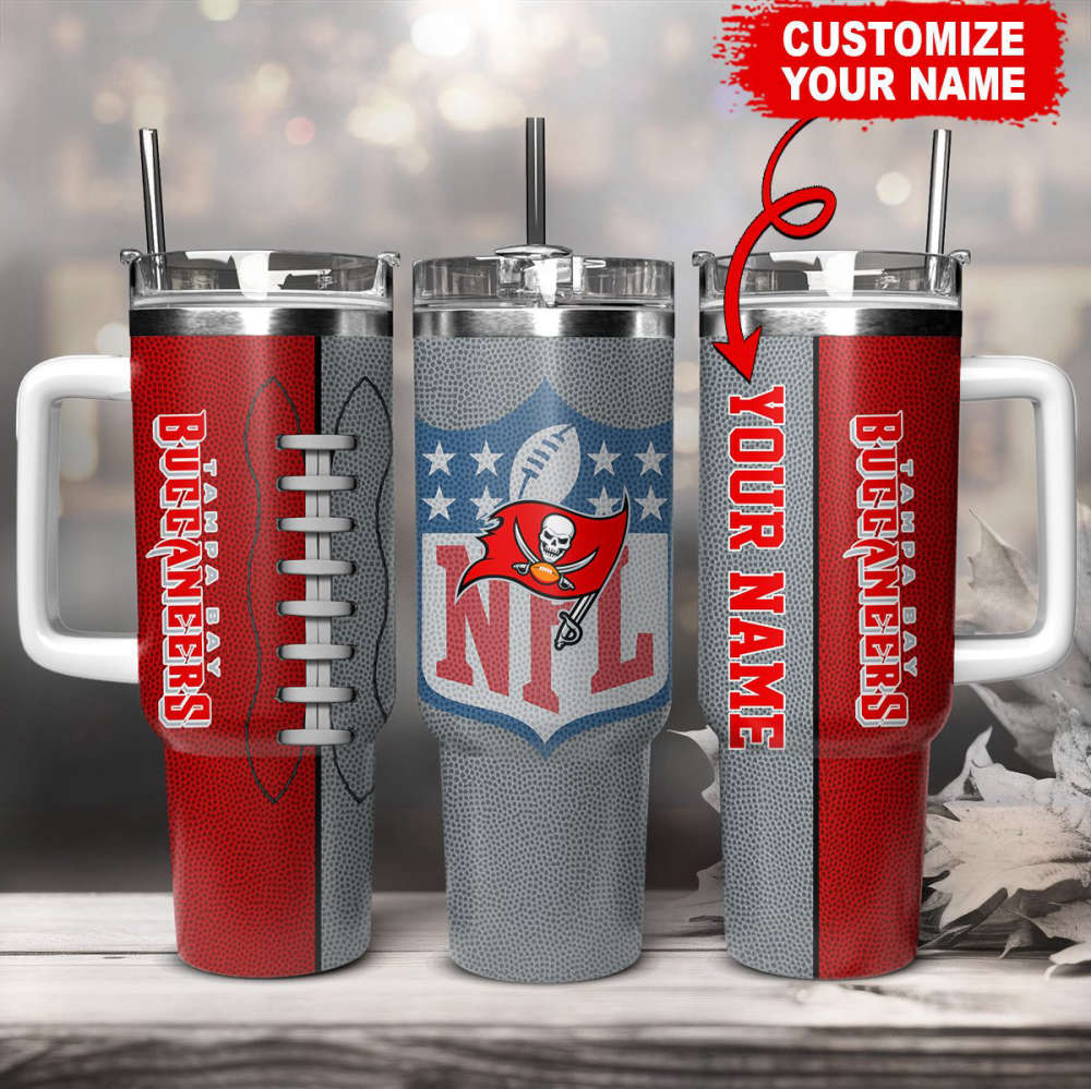 Tampa Bay Buccaneers NFL Football Custom Name 40oz Stanley Tumbler Gift for Fans