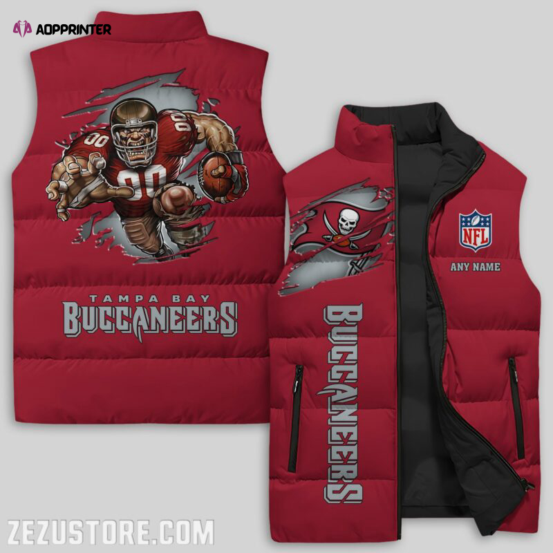 Tampa Bay Buccaneers NFL Sleeveless Puffer Jacket Custom For Fans Gifts