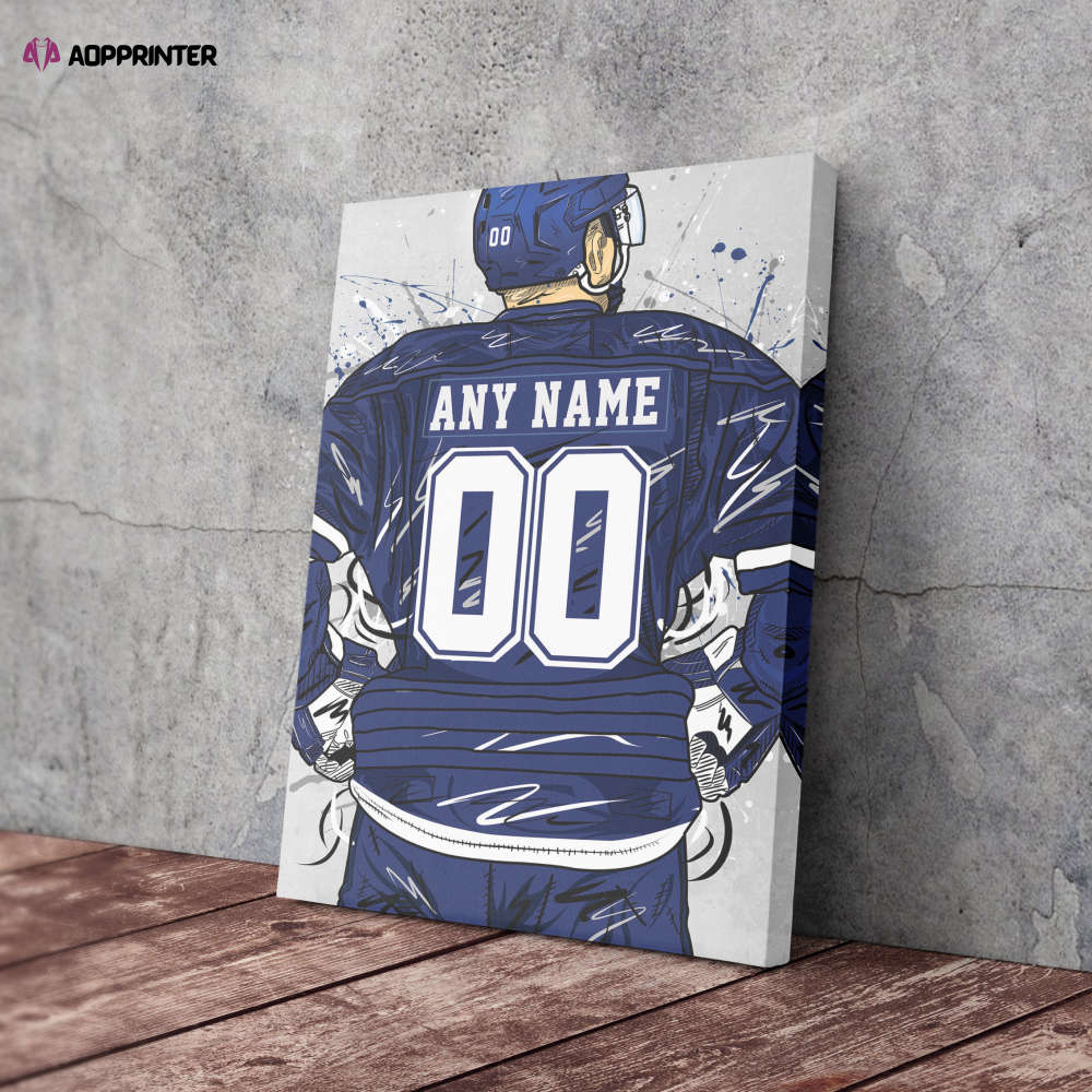 Tampa Bay Lightning Jersey NHL Personalized Jersey Custom Name and Number Canvas Wall Art Home Decor