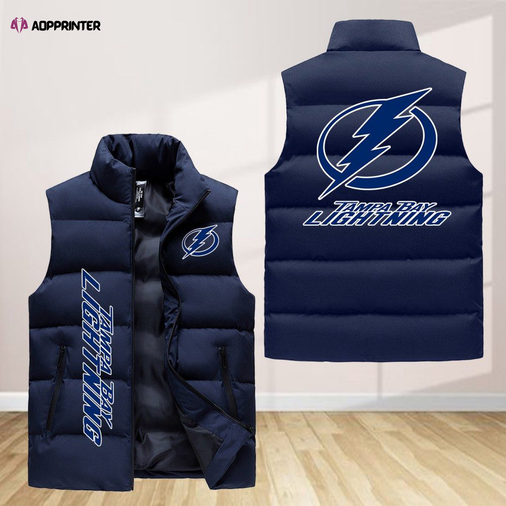 Tampa Bay Lightning Sleeveless Puffer Jacket Custom For Fans Gifts