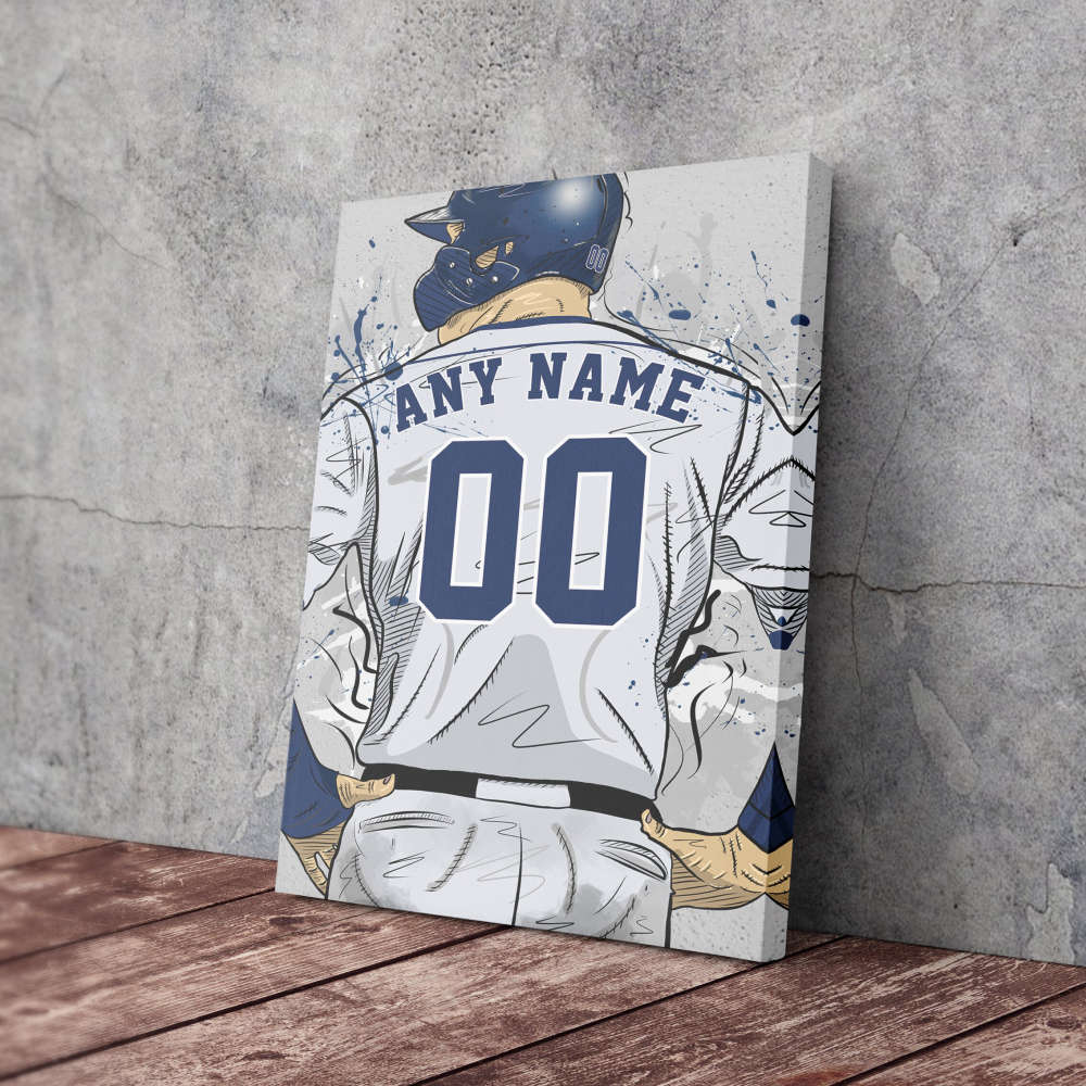 Tampa Bay Rays Jersey MLB Personalized Jersey Custom Name and Number Canvas Wall Art Home Decor Framed Poster Man Cave Gift