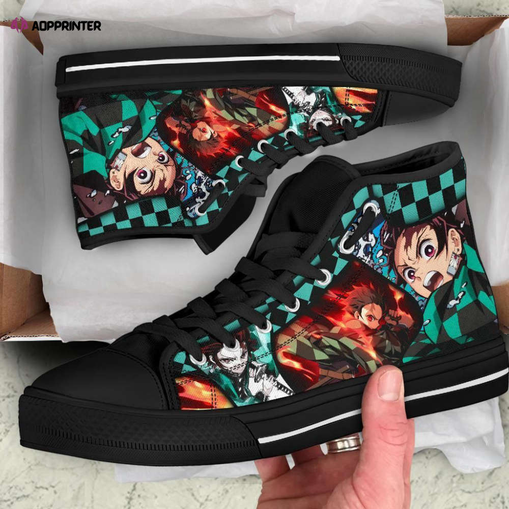 Tanjiro High Top Shoes Custom For Fans Demon Slayer Anime