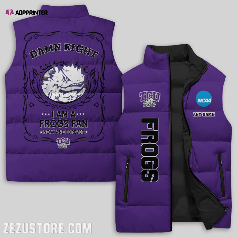 TCU Horned Frogs NCAA Sleeveless Puffer Jacket Custom For Fans Gifts