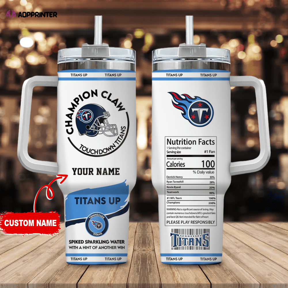 Tennessee Titans Champion Claw NFL Personalized Stanley Tumbler 40Oz Gift for Fans