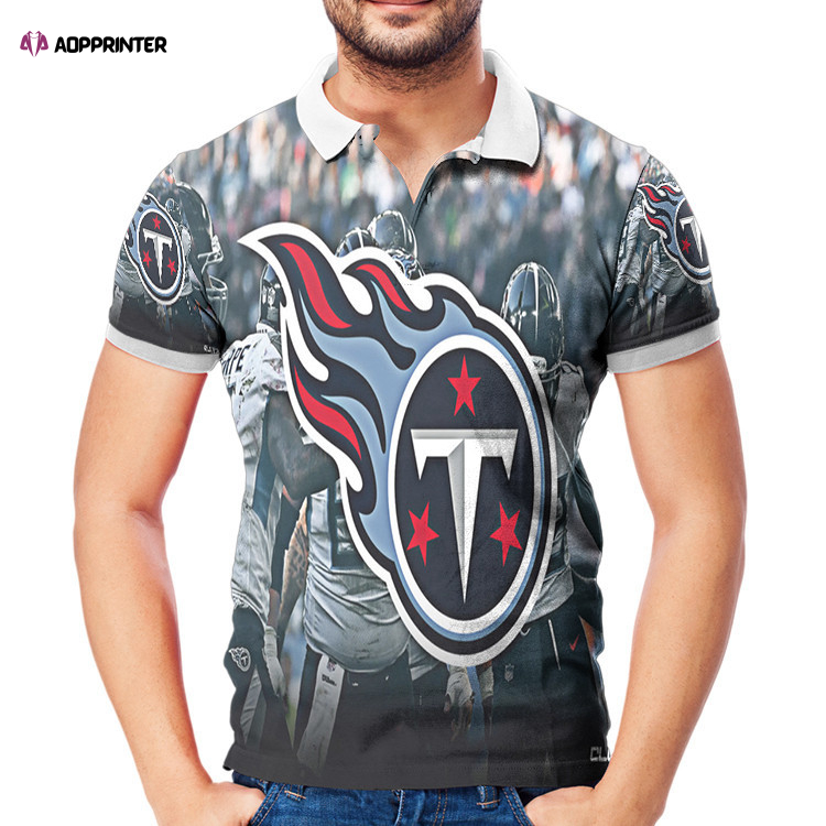 Tennessee Titans Emblem v20 3D Gift for Fans Polo Shirt