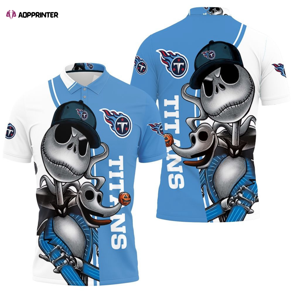 Tennessee Titans Jack Skellington And Zero 3D Gift for Fans Polo Shirt