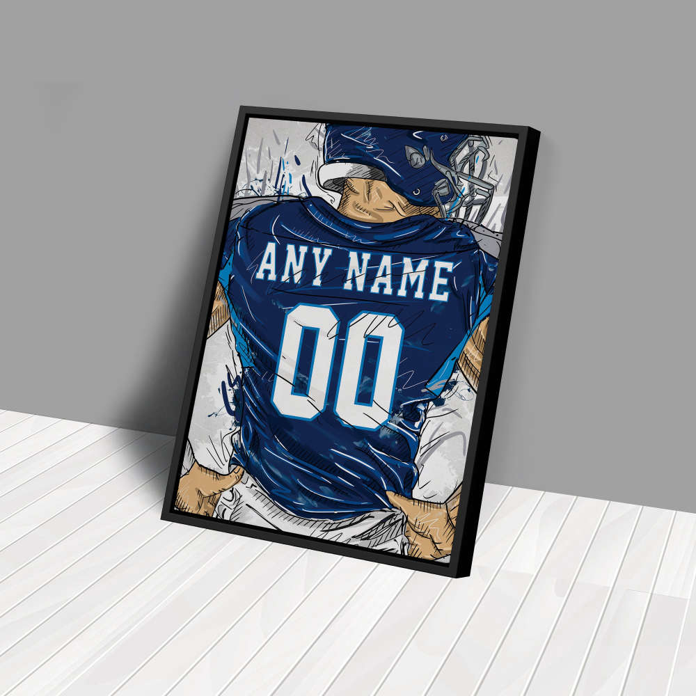 Tennessee Titans Jersey Personalized Jersey NFL Custom Name and Number Canvas Wall Art Home Decor Framed Poster Man Cave Gift