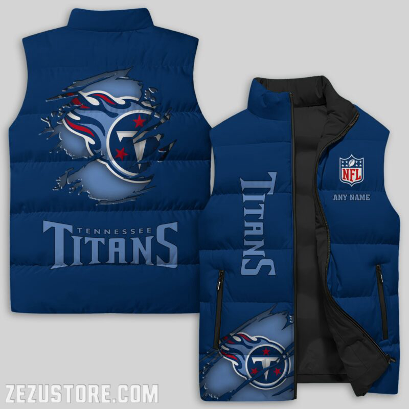 Tennessee Titans NFL Sleeveless Puffer Jacket Custom For Fans Gifts