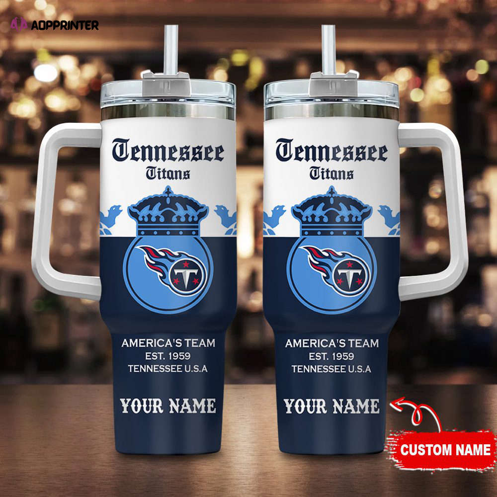 Tennessee Titans Personalized NFL Corona Extra 40oz Stanley Tumbler Gift for Fans