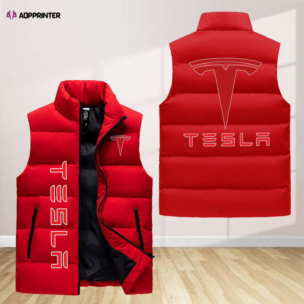 Tesla Sleeveless Puffer Jacket Custom For Fans Gifts