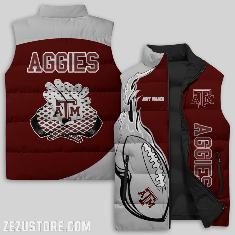 Texas A&M Aggies NCAA Sleeveless Puffer Jacket Custom For Fans Gifts