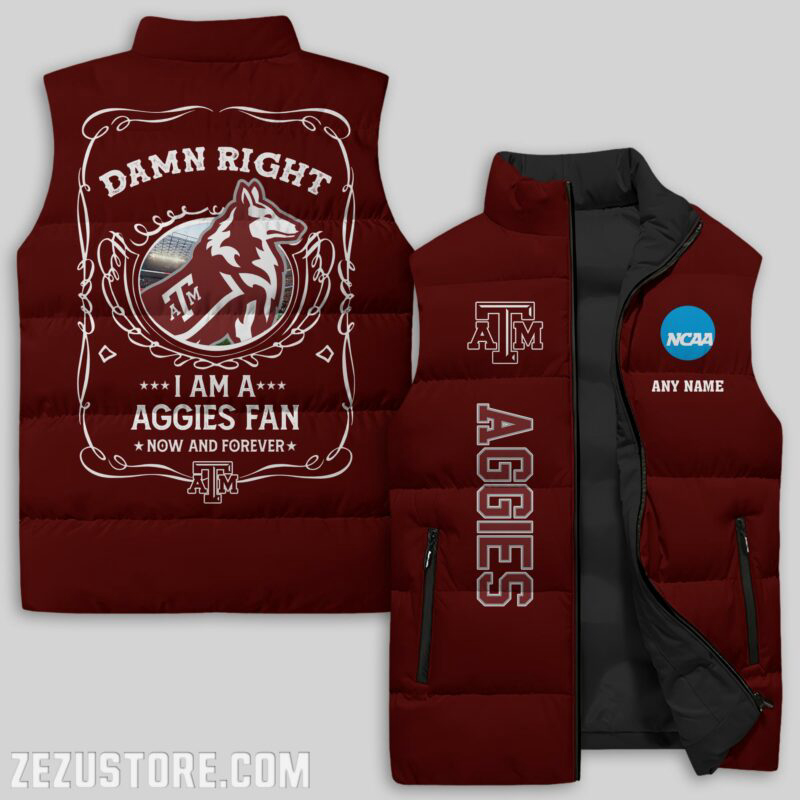 Texas A&M Aggies NCAA Sleeveless Puffer Jacket Custom For Fans Gifts