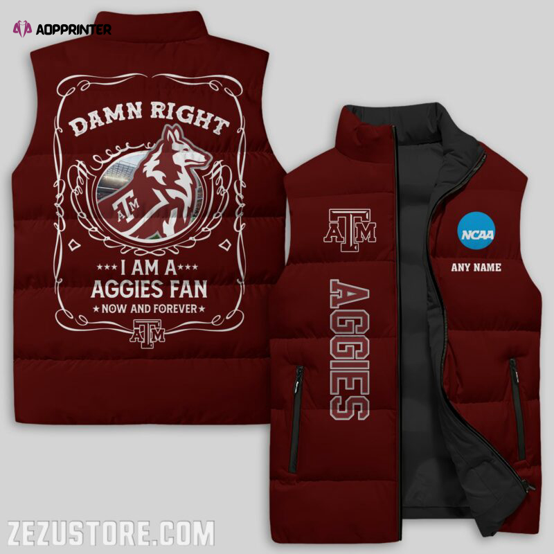 Texas A&M Aggies NCAA Sleeveless Puffer Jacket Custom For Fans Gifts