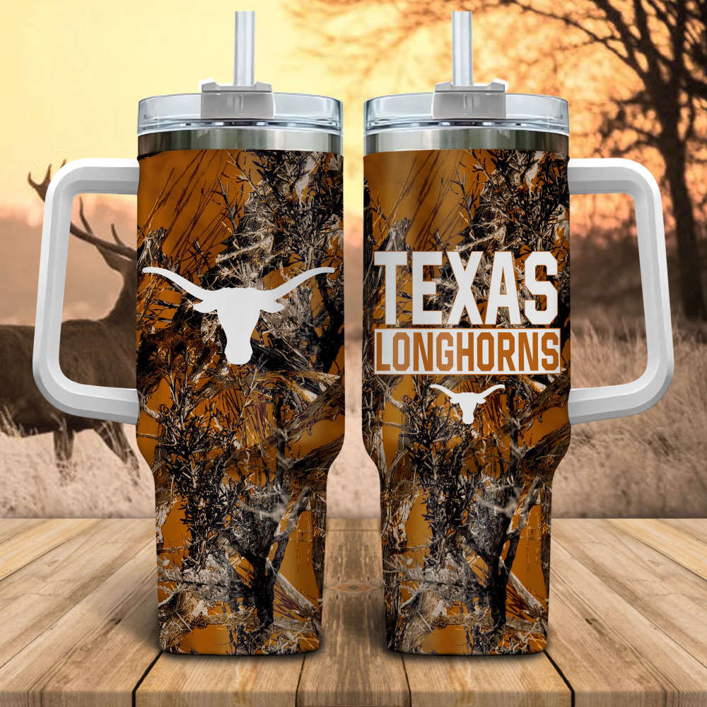 Texas Longhorns NCAA Hunting Personalized Stanley Tumbler 40oz Gift for Fans