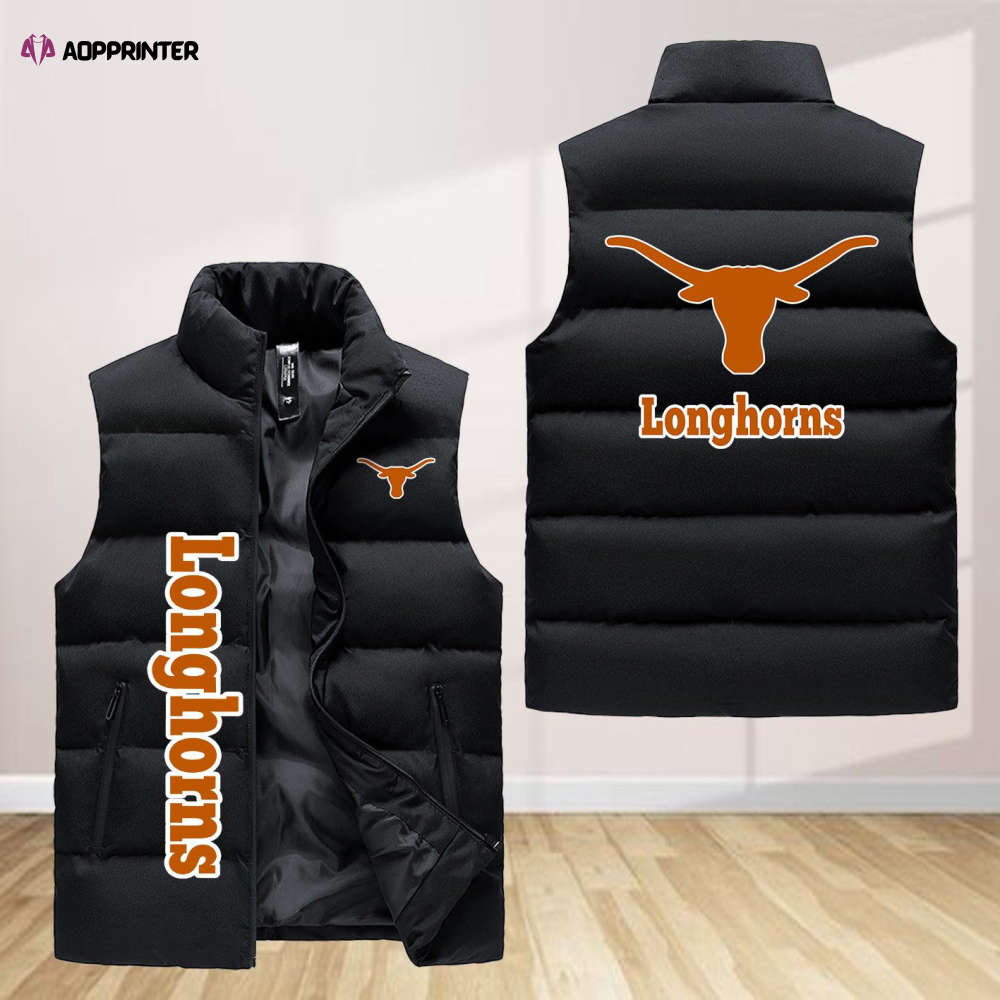 Texas Longhorns Sleeveless Puffer Jacket Custom For Fans Gifts