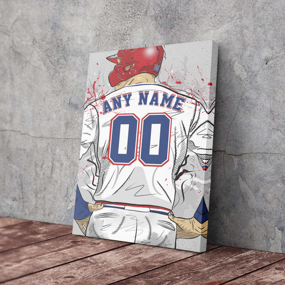 Texas Rangers Jersey MLB Personalized Jersey Custom Name and Number Canvas Wall Art Home Decor Framed Poster Man Cave Gift
