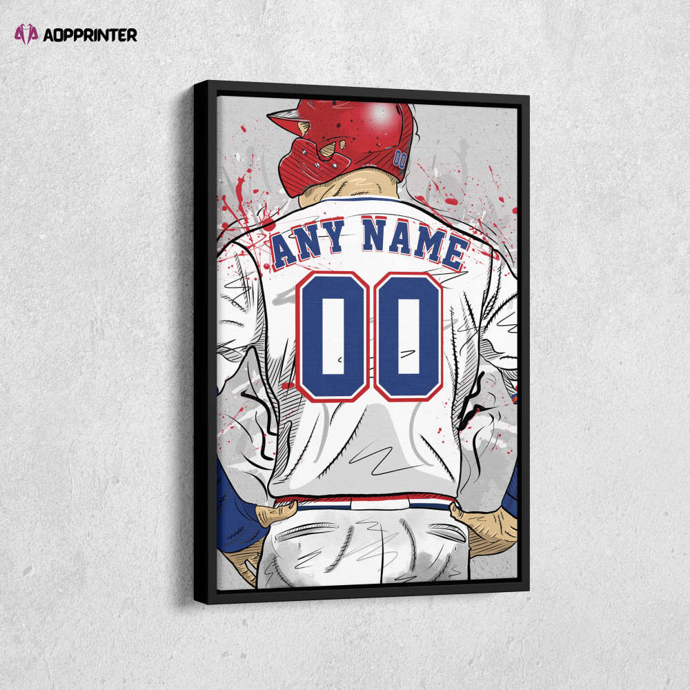 Texas Rangers Jersey MLB Personalized Jersey Custom Name and Number Canvas Wall Art Home Decor Framed Poster Man Cave Gift