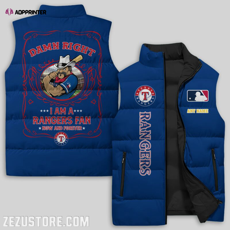 Texas Rangers MLB Sleeveless Puffer Jacket Custom For Fans Gifts