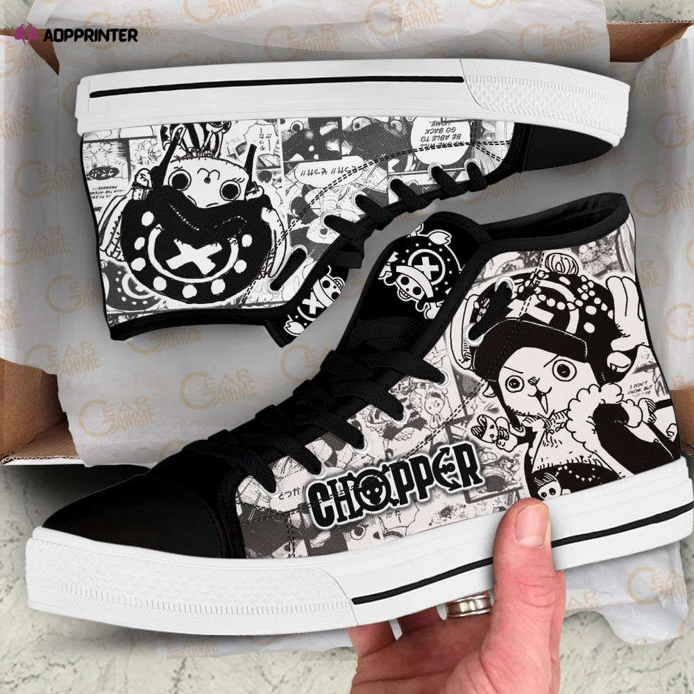 Tony Tony Chopper High Top Shoes Black White For Fans One Piece Anime